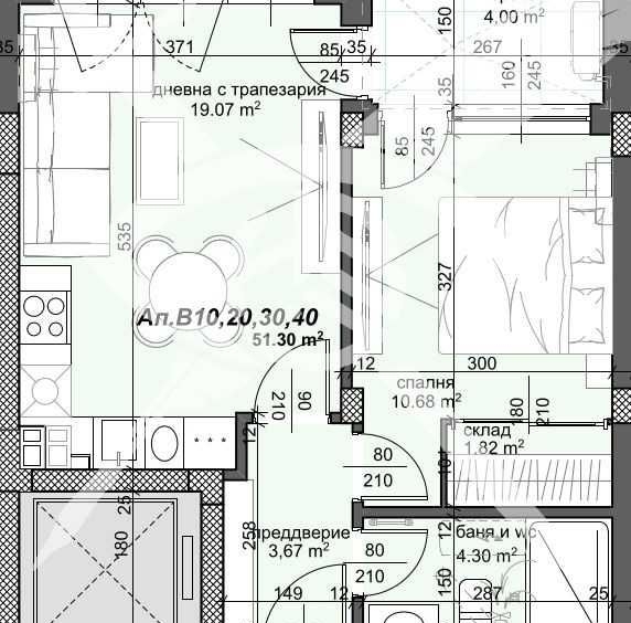 Двустаен апартамент в Пловдив, Тракия - 63 кв.м за 1407 €/кв.м - Снимка #1