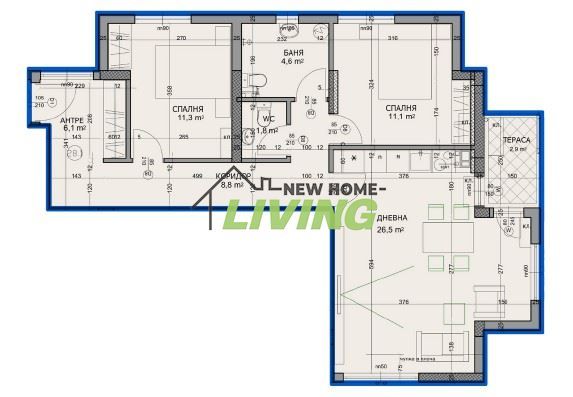 Тристаен апартамент в Пловдив, Христо Смирненски - 114 кв.м за 1806 €/кв.м - Снимка #1