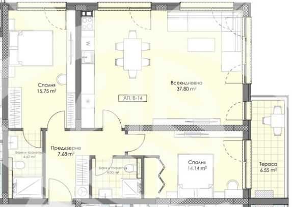 Тристаен апартамент в Пловдив, Остромила - 122 кв.м за 553 €/кв.м - Снимка #1