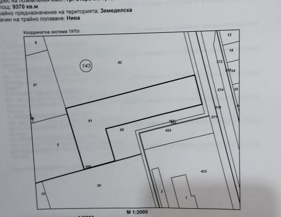 Парцел в Стара Загора, Кольо Ганчев - 9037 кв.м за 50 €/кв.м - Снимка #1