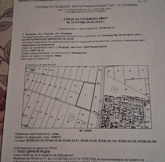 Земеделски имот в Пловдив, Каменица 1 -  кв.м за 5 €/дка - Снимка #1