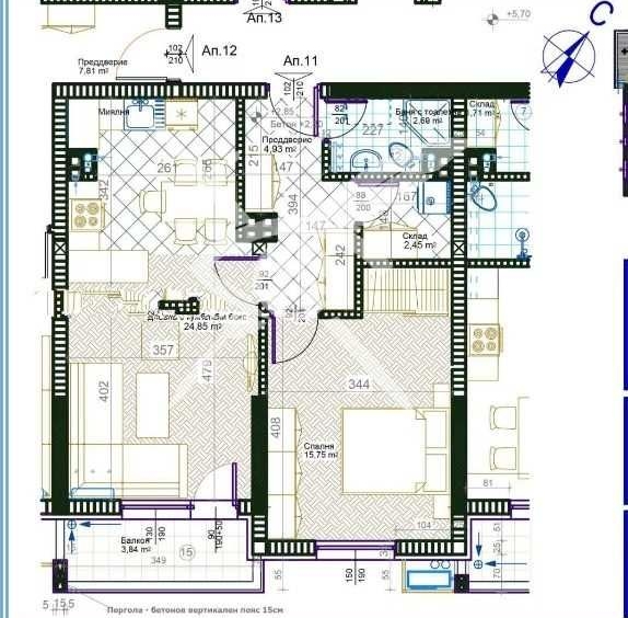 Тристаен апартамент в Пловдив, Христо Смирненски - 98 кв.м за 1332 €/кв.м - Снимка #1