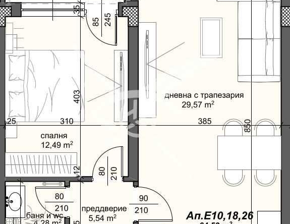 Двустаен апартамент в Пловдив, Тракия - 79 кв.м за 1246 €/кв.м - Снимка #1