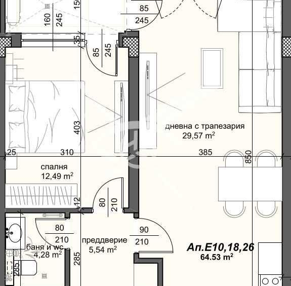 Двустаен апартамент в Пловдив, Тракия - 79 кв.м за 1246 €/кв.м - Снимка #1