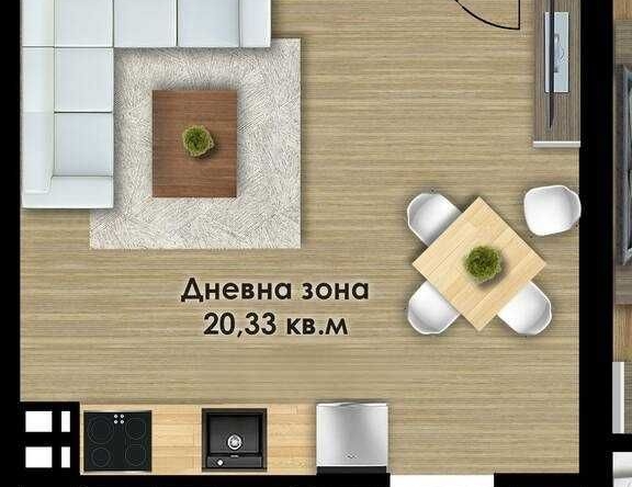 Едностаен апартамент в Пловдив, Остромила - 46 кв.м за 1189 €/кв.м - Снимка #1