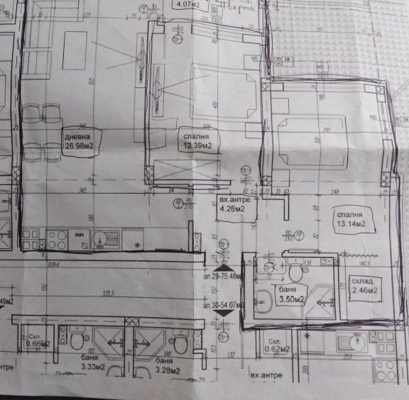 Тристаен апартамент в Пловдив, Коматевски възел - 85 кв.м за 1530 €/кв.м - Снимка #1