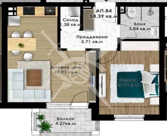 Двустаен апартамент в Пловдив, Остромила - 70 кв.м за 483 €/кв.м - Снимка #1