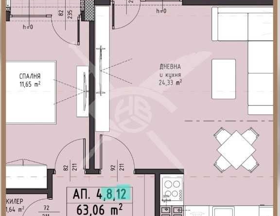 Двустаен апартамент в Пловдив, Христо Смирненски - 74 кв.м за 853 €/кв.м - Снимка #1