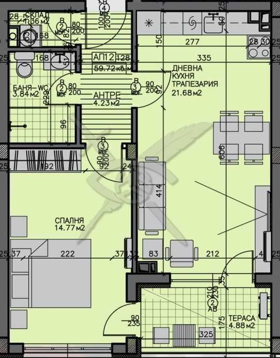 Двустаен апартамент в Бургас, Зорница - 71 кв.м за 2213 €/кв.м - Снимка #1