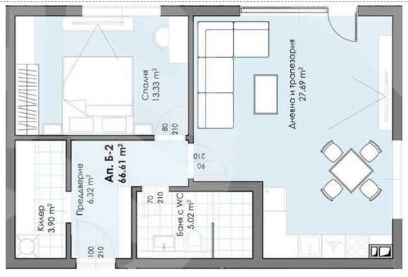Двустаен апартамент в Пловдив, Христо Смирненски - 84 кв.м за 907 €/кв.м - Снимка #1