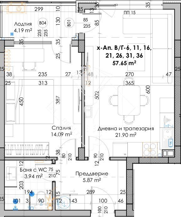 Двустаен апартамент в Пловдив, Южен - 72 кв.м за 875 €/кв.м - Снимка #1