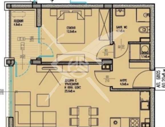 Двустаен апартамент в Бургас, Славейков - 60 кв.м за 1251 €/кв.м - Снимка #1