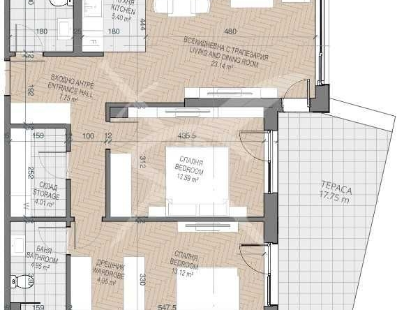 Тристаен апартамент в Пловдив, Каменица 1 - 132 кв.м за 1575 €/кв.м - Снимка #1