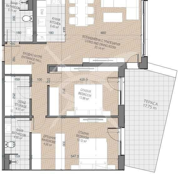 Тристаен апартамент в Пловдив, Каменица 1 - 132 кв.м за 1575 €/кв.м - Снимка #1
