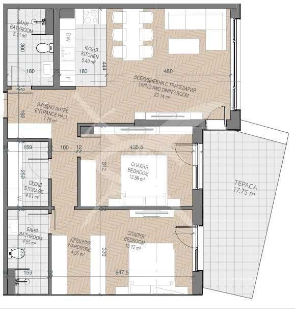 Тристаен апартамент в Пловдив, Каменица 1 - 132 кв.м за 1575 €/кв.м - Снимка #1