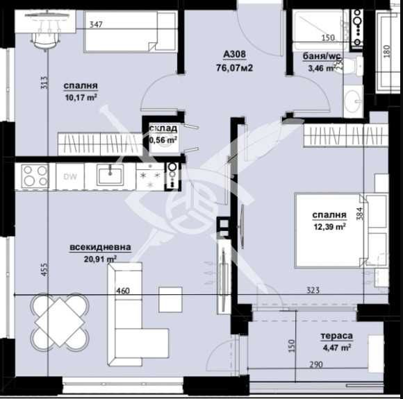 Тристаен апартамент в Пловдив, Изгрев - 76 кв.м за 1172 €/кв.м - Снимка #1