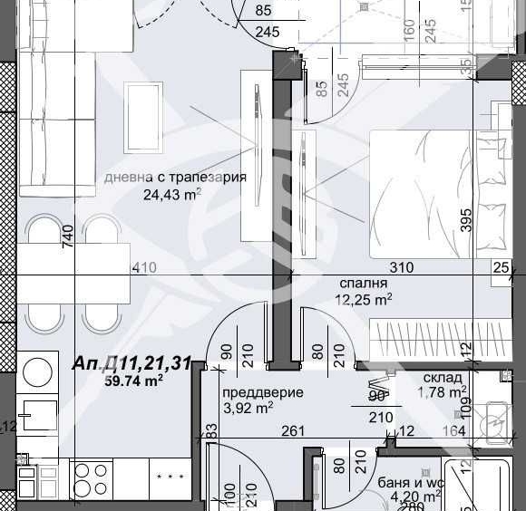 Двустаен апартамент в Пловдив, Тракия - 70 кв.м за 1403 €/кв.м - Снимка #1
