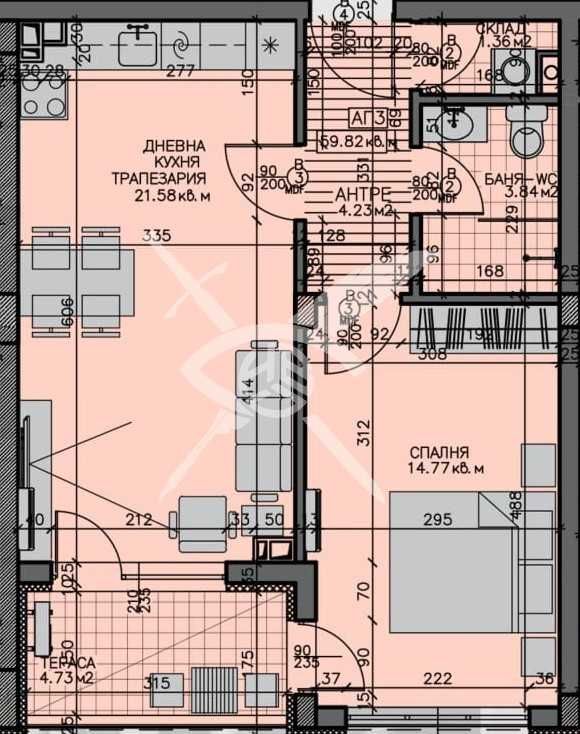 Двустаен апартамент в Бургас, Меден рудник - зона А - 71 кв.м за 1129 €/кв.м - Снимка #1