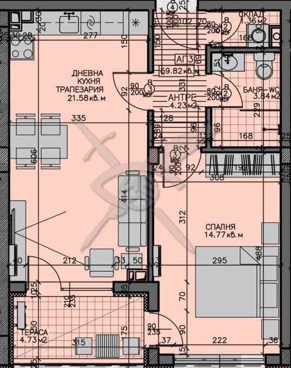 Двустаен апартамент в Бургас, Зорница - 71 кв.м за 2213 €/кв.м - Снимка #1