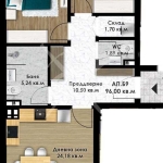 Тристаен апартамент в Пловдив, Остромила - 113 кв.м за 480 €/кв.м - Снимка #1