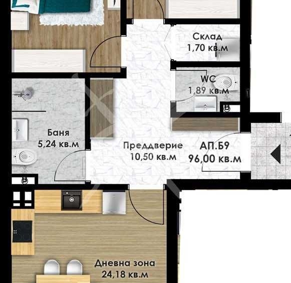 Тристаен апартамент в Пловдив, Остромила - 113 кв.м за 480 €/кв.м - Снимка #1