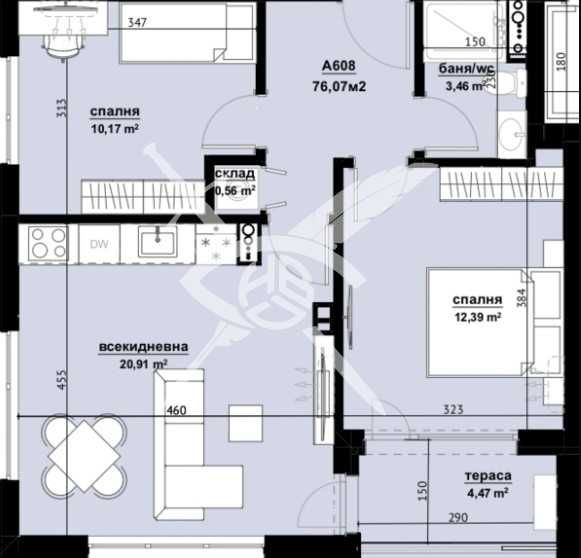 Тристаен апартамент в Бургас, Изгрев - 76 кв.м за 1185 €/кв.м - Снимка #1
