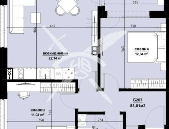 Тристаен апартамент в Бургас, Изгрев - 82 кв.м за 1135 €/кв.м - Снимка #1