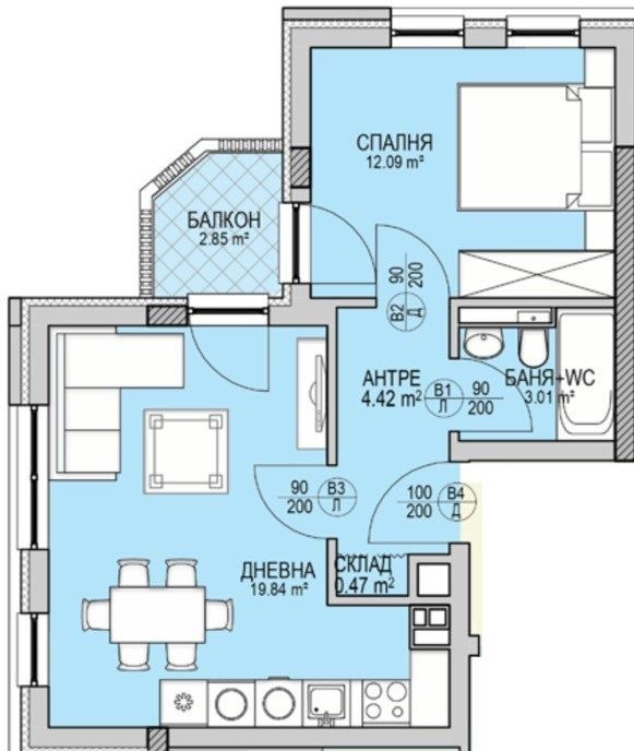 Двустаен апартамент в София, Кръстова вада - 61 кв.м за 1547 €/кв.м - Снимка #1