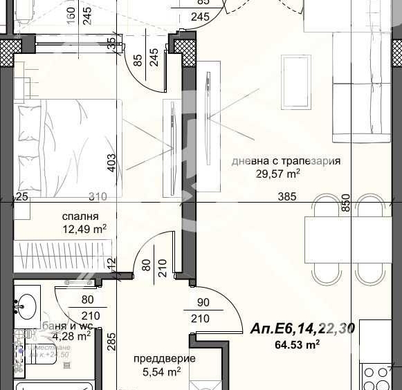 Двустаен апартамент в Пловдив, Тракия - 79 кв.м за 1393 €/кв.м - Снимка #1