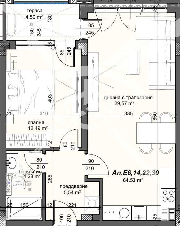 Двустаен апартамент в Пловдив, Тракия - 79 кв.м за 1393 €/кв.м - Снимка #1