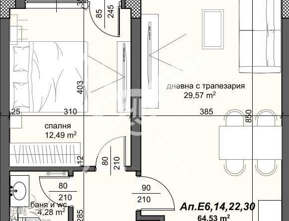Двустаен апартамент в Пловдив, Тракия - 79 кв.м за 1248 €/кв.м - Снимка #1