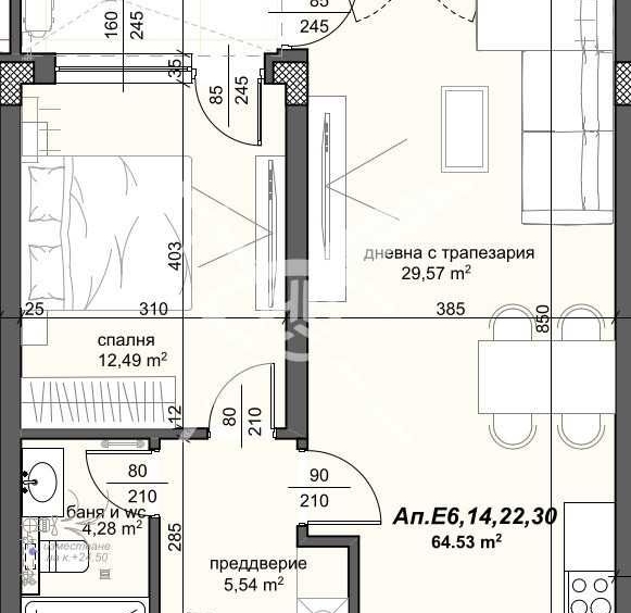 Двустаен апартамент в Пловдив, Тракия - 79 кв.м за 1248 €/кв.м - Снимка #1