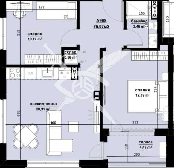 Тристаен апартамент в Бургас, Изгрев - 76 кв.м за 1158 €/кв.м - Снимка #1