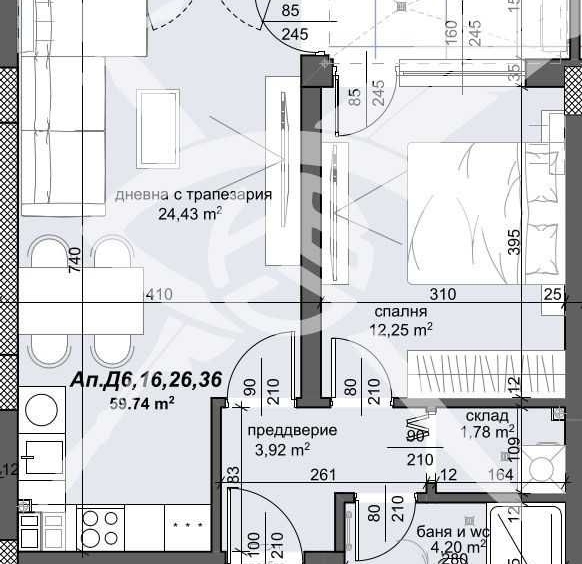 Двустаен апартамент в Пловдив, Тракия - 70 кв.м за 716 €/кв.м - Снимка #1