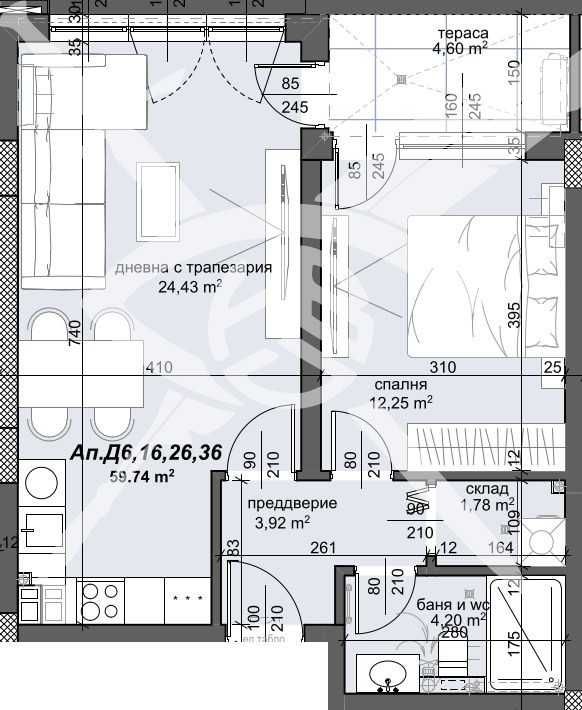 Двустаен апартамент в Пловдив, Тракия - 70 кв.м за 1403 €/кв.м - Снимка #1