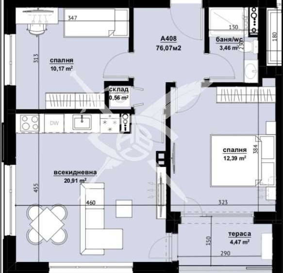 Тристаен апартамент в Бургас, Изгрев - 76 кв.м за 1172 €/кв.м - Снимка #1