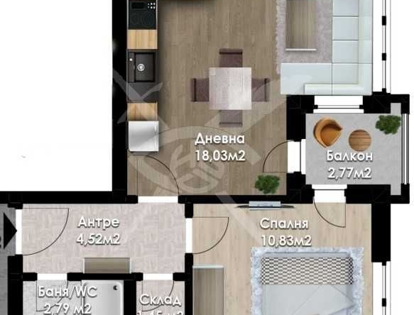 Двустаен апартамент в Пловдив, Южен - 65 кв.м за 1885 €/кв.м - Снимка #1