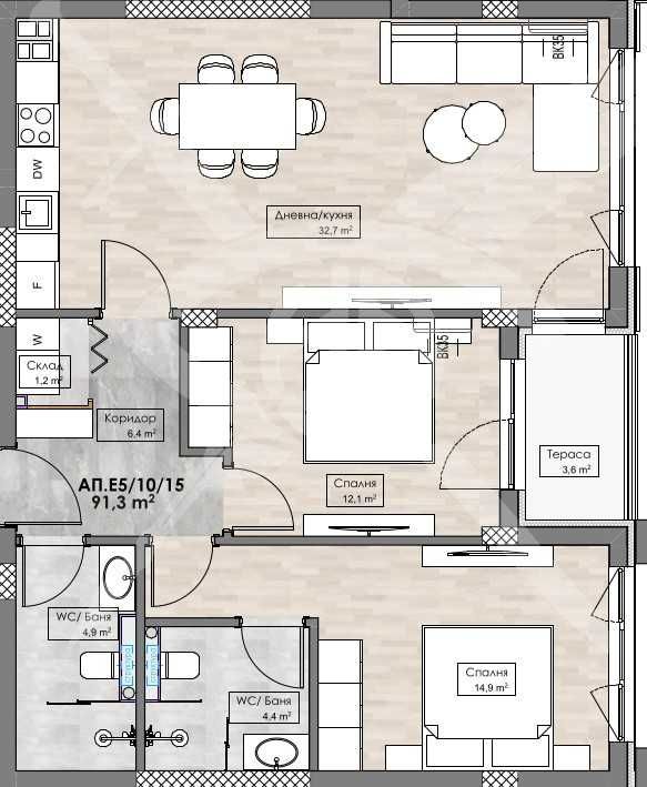 Тристаен апартамент в Пловдив, Кършияка - 105 кв.м за 1086 €/кв.м - Снимка #1