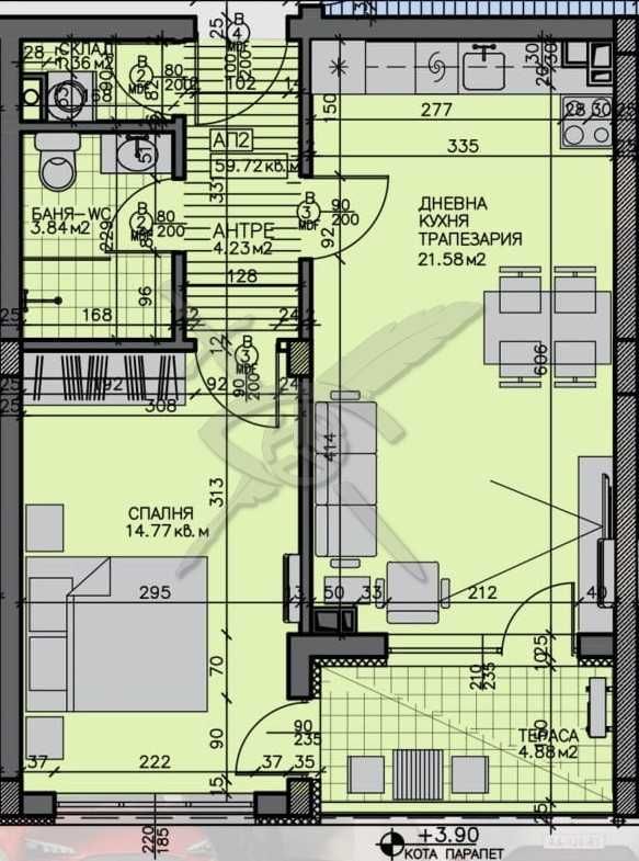 Двустаен апартамент в Бургас, Зорница - 71 кв.м за 2711 €/кв.м - Снимка #1
