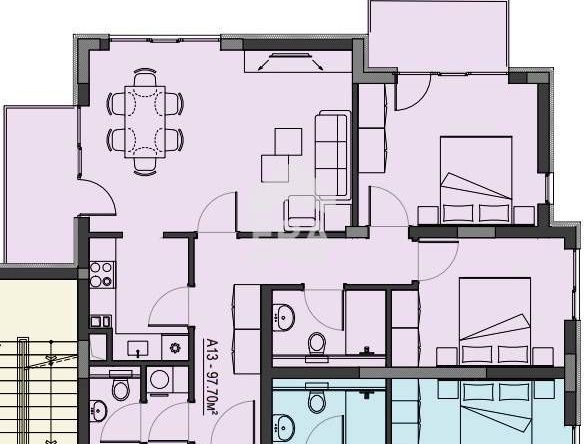 Тристаен апартамент в Благоевград, Освобождение - 115 кв.м за 843 €/кв.м - Снимка #1