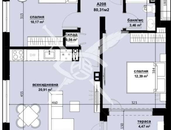 Тристаен апартамент в Бургас, Изгрев - 80 кв.м за 1150 €/кв.м - Снимка #1