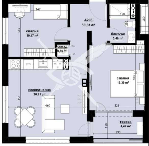 Тристаен апартамент в Бургас, Изгрев - 80 кв.м за 1150 €/кв.м - Снимка #1