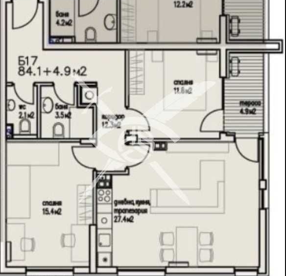 Тристаен апартамент в Бургас, Сарафово - 86 кв.м за 1322 €/кв.м - Снимка #1