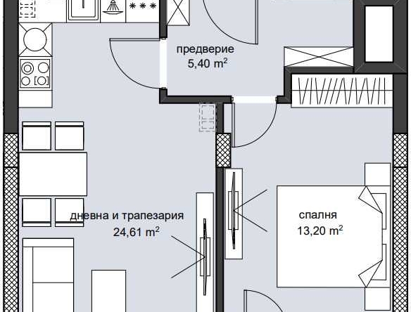 Двустаен апартамент в Пловдив, Христо Смирненски - 69 кв.м за 1357 €/кв.м - Снимка #1