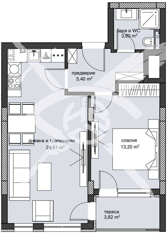 Двустаен апартамент в Пловдив, Христо Смирненски - 72 кв.м за 1351 €/кв.м - Снимка #1