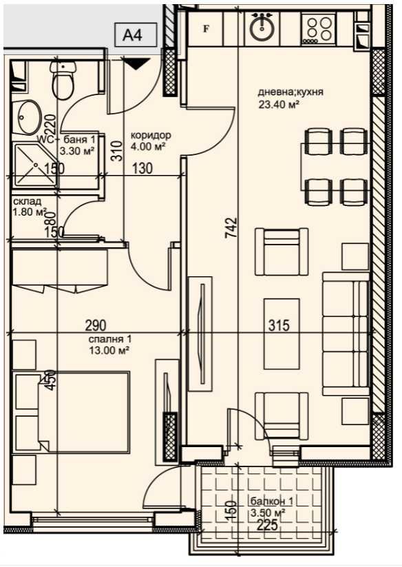 Двустаен апартамент в Пловдив, Кършияка - 68 кв.м за 1003 €/кв.м - Снимка #1