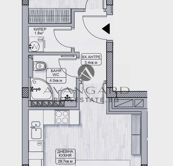 Двустаен апартамент в Пловдив, Кършияка - 78 кв.м за 1356 €/кв.м - Снимка #1