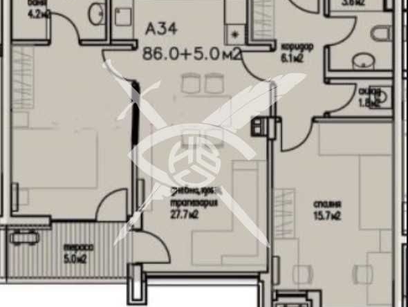 Тристаен апартамент в Бургас, Сарафово - 91 кв.м за 1247 €/кв.м - Снимка #1