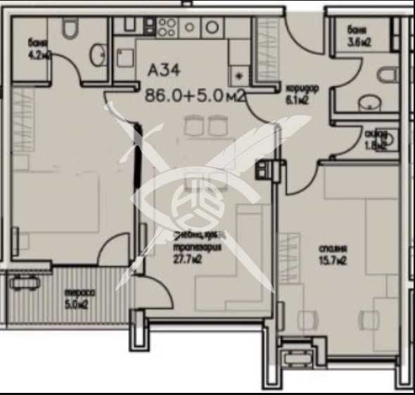 Тристаен апартамент в Бургас, Сарафово - 91 кв.м за 1247 €/кв.м - Снимка #1