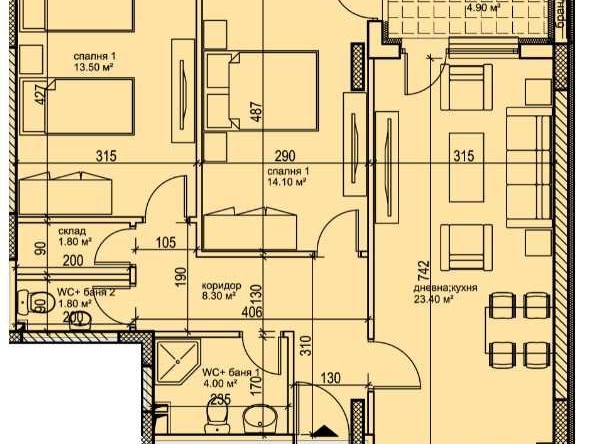 Тристаен апартамент в Пловдив, Кършияка - 99 кв.м за 1312 €/кв.м - Снимка #1